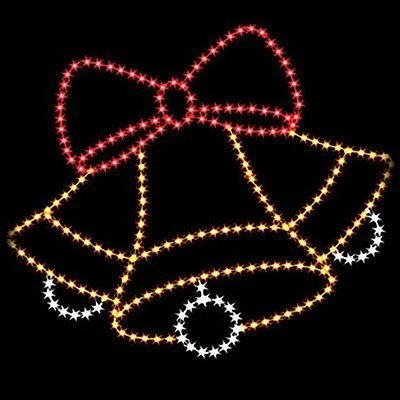 9' Silhouette Triple Bells W/ Bow, LED 1 9' Silhouette Triple Bells W/ Bow, LED