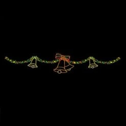 40' Garland Skyline With Silhouette Holiday Bells, LED