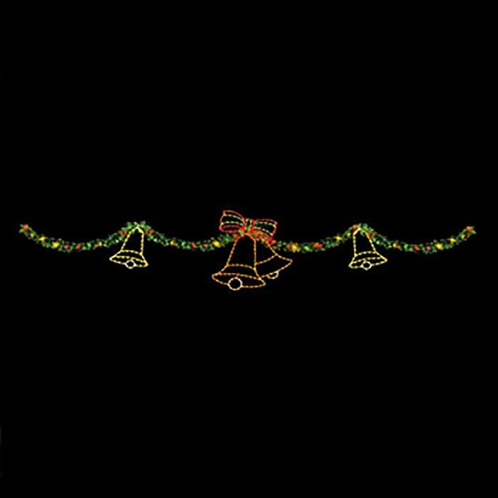 40' Garland Skyline With Silhouette Holiday Bells, LED 1 40' Garland Skyline With Silhouette Holiday Bells, LED