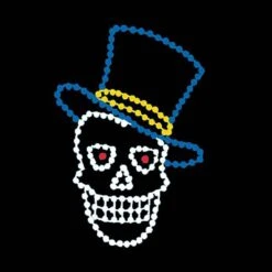5 1/2' Animated Skull With Top Hat, LED