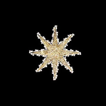 3' 2D 8-Point Glittered Star Tree Topper, LED 1 3' 2D 8-Point Glittered Star Tree Topper, LED