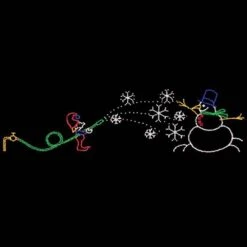 15' X 53' Animated Elf Making Snowman, LED