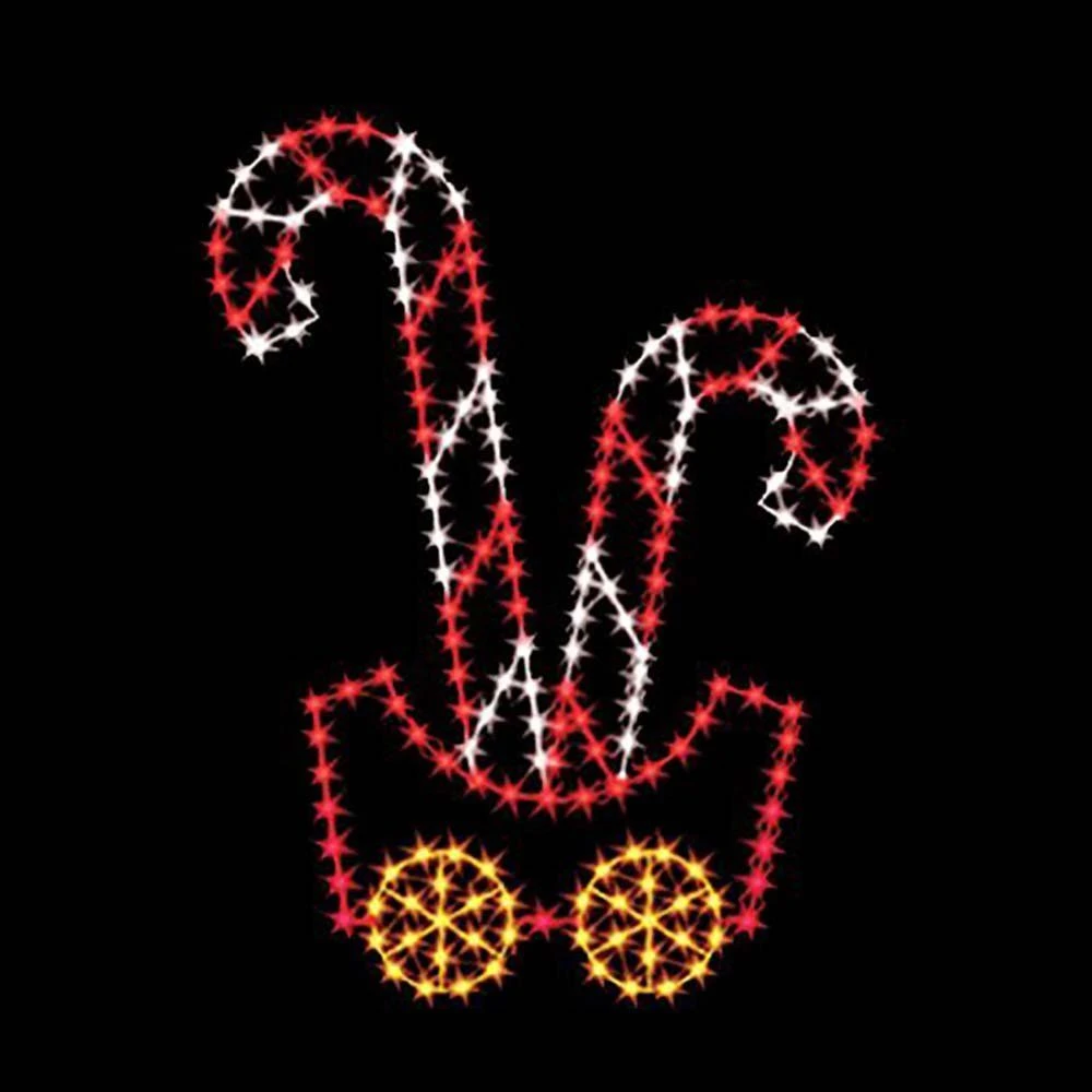 7' Silhouette Candy Cane Car, LED 1 7' Silhouette Candy Cane Car, LED