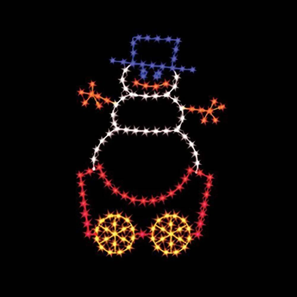 7' Silhouette Snowman Car, LED 1 7' Silhouette Snowman Car, LED