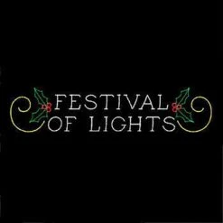 12' X 58' Festival Of Lights Sign With Holly And Scrolls, LED