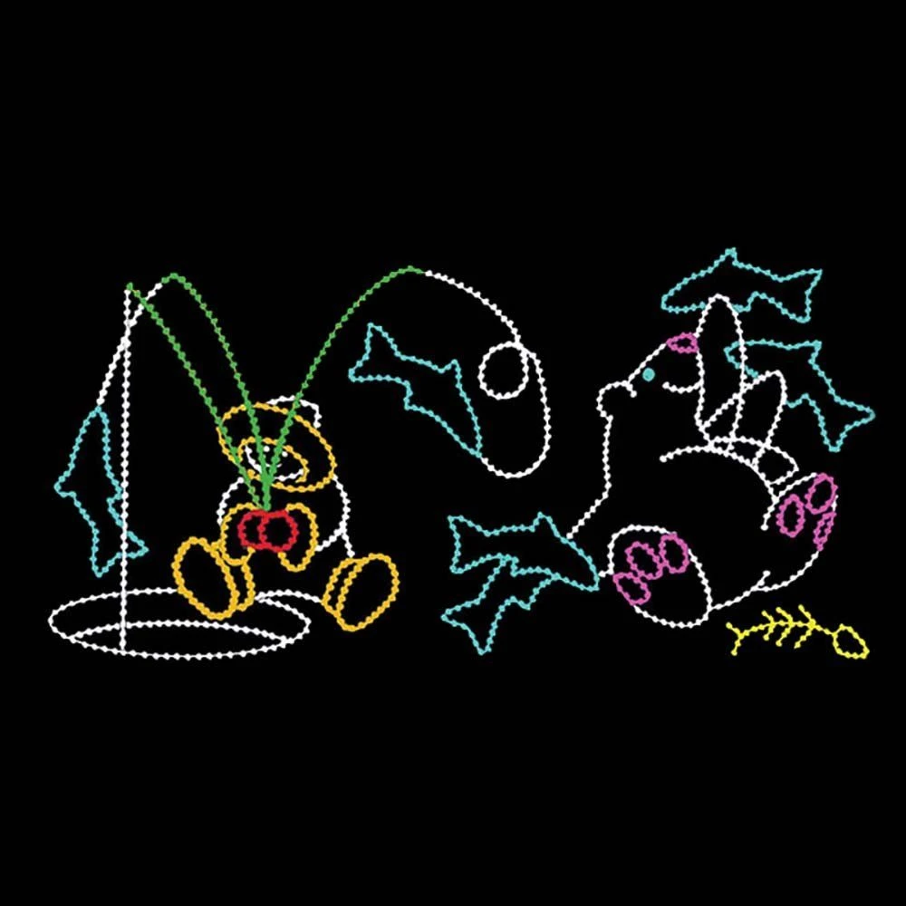 12' X 24' Animated Eskimo Fishing And Polar Bear Snacking, LED 1 12' X 24' Animated Eskimo Fishing And Polar Bear Snacking, LED