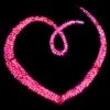 10' 2D Standing Heart - Pink Twinkle