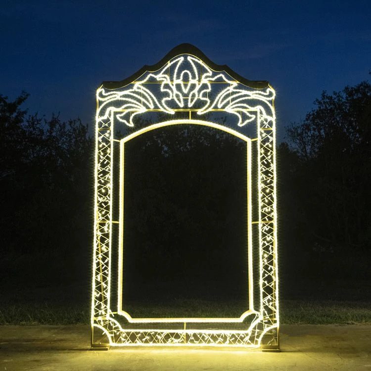 9.10' 2D Floral Christmas Frame - Photo Op Display 1 9.10' 2D Floral Christmas Frame - Photo Op Display