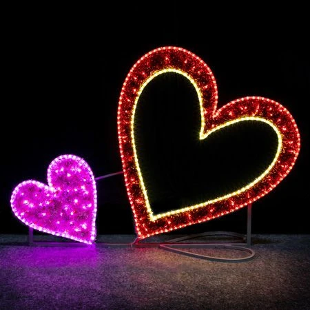 5.5' 2D LED Hearts - Red And Pink Twinkle 1 5.5' 2D LED Hearts - Red And Pink Twinkle