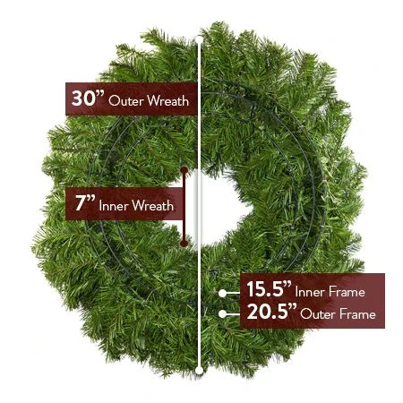 30" Lit Warm White Deluxe Oregon Fir Wreath - Bow Option Available 4 30" Lit Warm White Deluxe Oregon Fir Wreath - Bow Option Available - Image 4