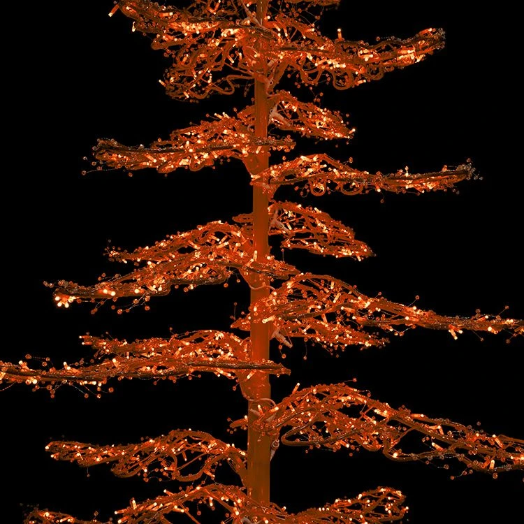 11' Ice Sculpture Christmas Tree - Amber/Orange 2 11' Ice Sculpture Christmas Tree - Amber/Orange - Image 2
