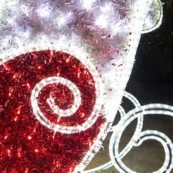 3D LED Santa Sleigh - Photo Op Display -The King Of Christmas 3d 11026 c