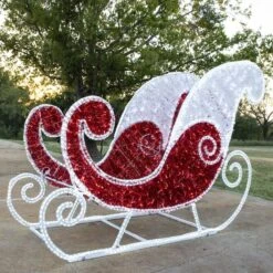 3D LED Santa Sleigh - Photo Op Display -The King Of Christmas 3d 11026 e