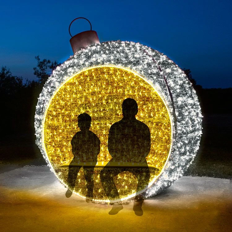 8.10' 3D Christmas Ornament - Warm White And Pure White - Photo Op Display 2 8.10' 3D Christmas Ornament - Warm White And Pure White - Photo Op Display - Image 2