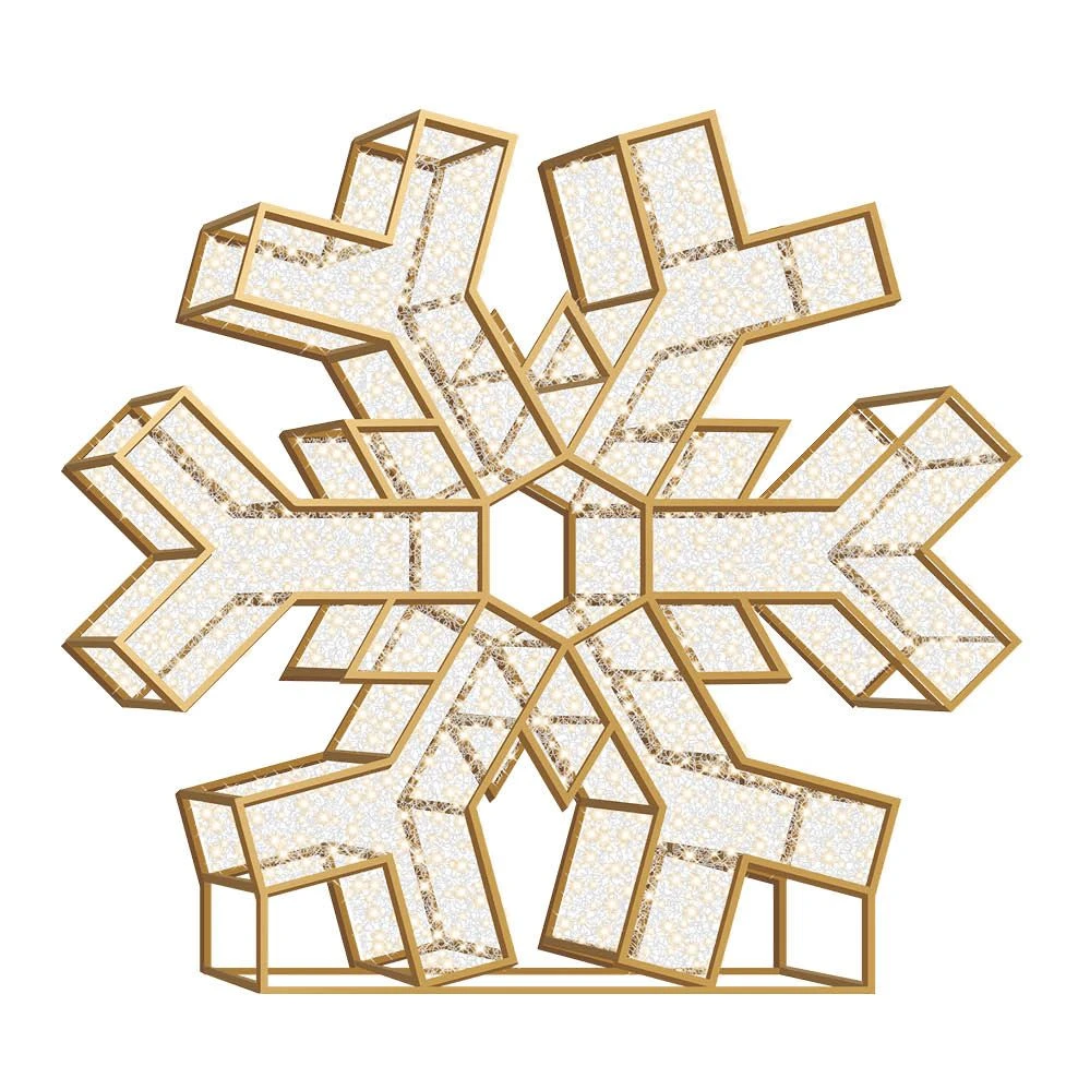 10' Giant LED 3D Snowflake - Warm White - Radiant 2 10' Giant LED 3D Snowflake - Warm White - Radiant - Image 2