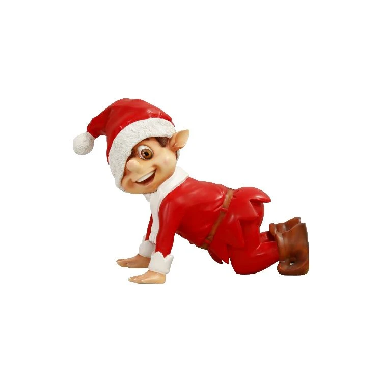 2.4' Crawling Santa Elf - Red 1 2.4' Crawling Santa Elf - Red