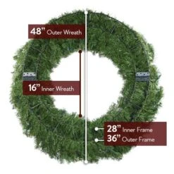 48" Lit Warm White Deluxe Oregon Fir Wreath - Bow Option Available 8 48" Lit Warm White Deluxe Oregon Fir Wreath - Bow Option Available -The King Of Christmas 48 dof wreath back diagram 1 1 1 1 1