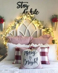 King Of Christmas 9' X 12" King Flock® Garland With LED Lights (Battery Operated) -The King Of Christmas 5e3d1f3051ec85ef40a4473f9a91fe2e