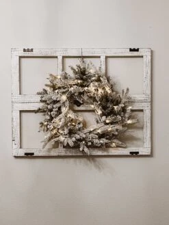 King Of Christmas 24" Queen Flock® Wreath With Warm White LED Lights (Battery Operated) -The King Of Christmas 636bfad2cea3ca264547f49b image3