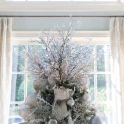 King Of Christmas Rosegold Fozen Branch Picks (12 Pack) -The King Of Christmas BlueGrayTree 4