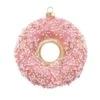 King Of Christmas Pink Sprinkled Donut Glass Ornament (4 Pack)
