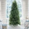 King Of Christmas 10' Royal Fir Slim Quick-Shape Artificial Christmas Tree With 1100 Warm White & Multi-Color LED Lights