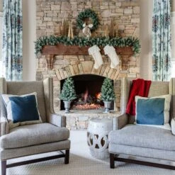 King Of Christmas Tribeca Spruce Blue Collection 4-Piece Set With Warm White LED Lights (Battery Operated) 8 King Of Christmas Tribeca Spruce Blue Collection 4-Piece Set With Warm White LED Lights (Battery Operated) -The King Of Christmas KOC2021BlueSpruce 1