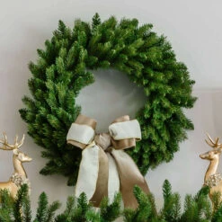 The King Of Christmas 17 King Of Christmas 24" King Fraser Fir Wreath With Warm White LED Lights (Battery Operated)