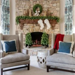 King Of Christmas Royal Fir Collection 4-Piece Set With Warm White LED Lights (Battery Plug Operated) -The King Of Christmas KOC2021RoyalFir