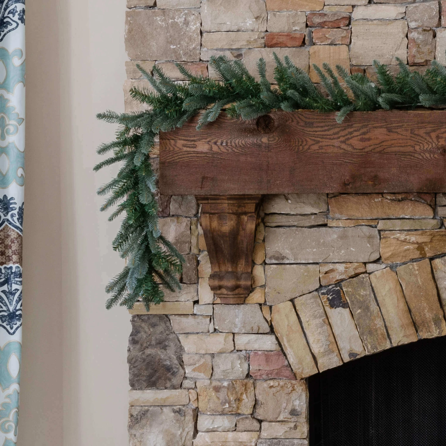 King Of Christmas 9' X 12" King Noble Fir Garland With Warm White LED Lights (Plug Operated) 2 King Of Christmas 9' X 12" King Noble Fir Garland With Warm White LED Lights (Plug Operated) - Image 2