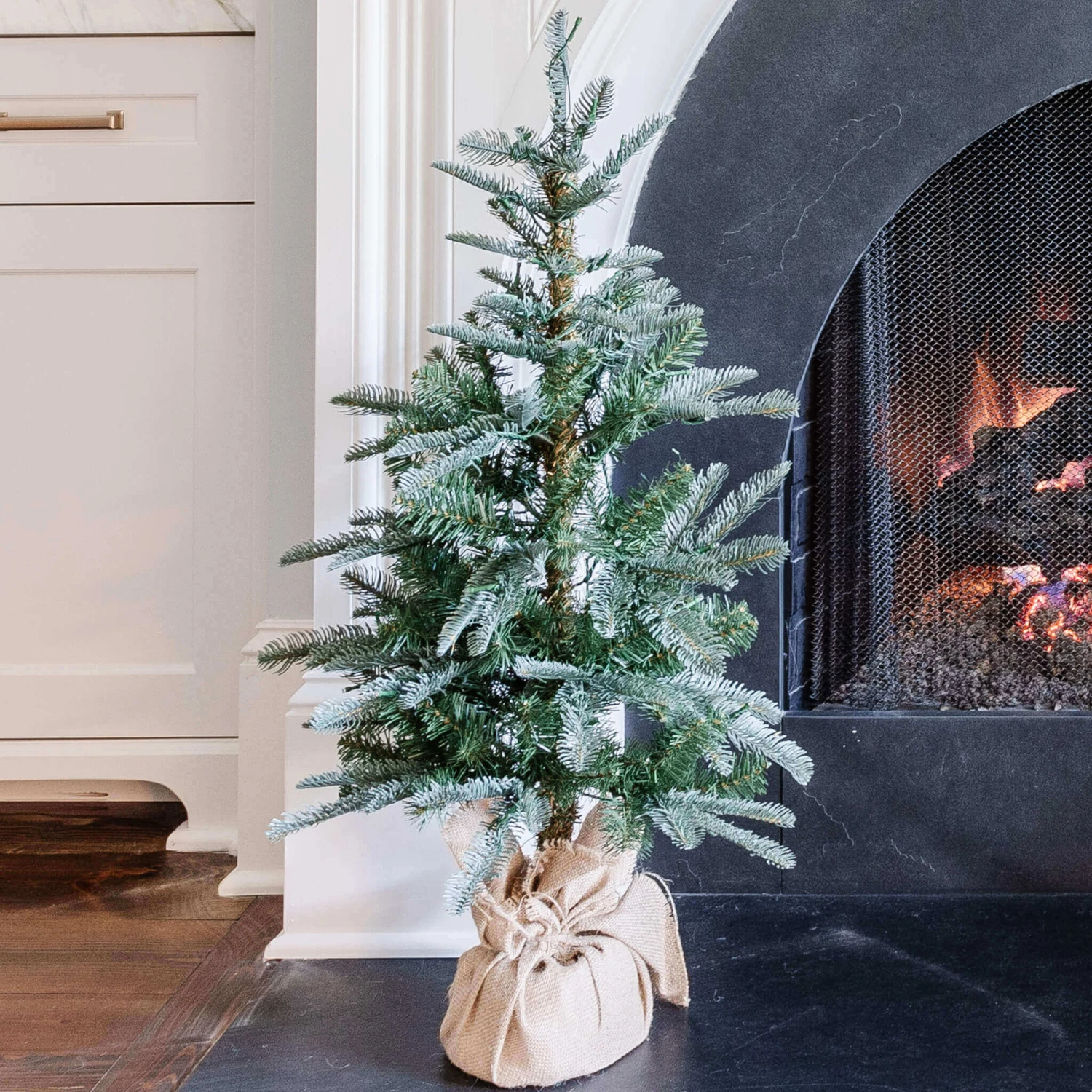 King Of Christmas 3' King Noble Fir Tabletop Tree With 70 Warm White LED Lights 2 King Of Christmas 3' King Noble Fir Tabletop Tree With 70 Warm White LED Lights - Image 2