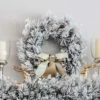 King Of Christmas 24" Marquis Flock Wreath With 50 Warm White Led Lights (Battery Operated)