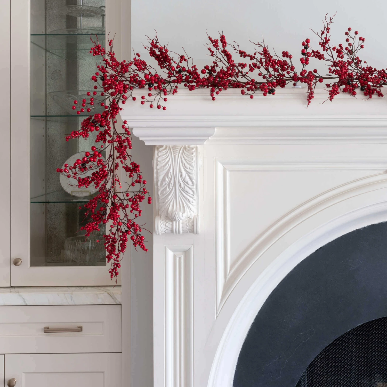 King Of Christmas 6' X 12" Red Berry Garland Unlit 2 King Of Christmas 6' X 12" Red Berry Garland Unlit - Image 2