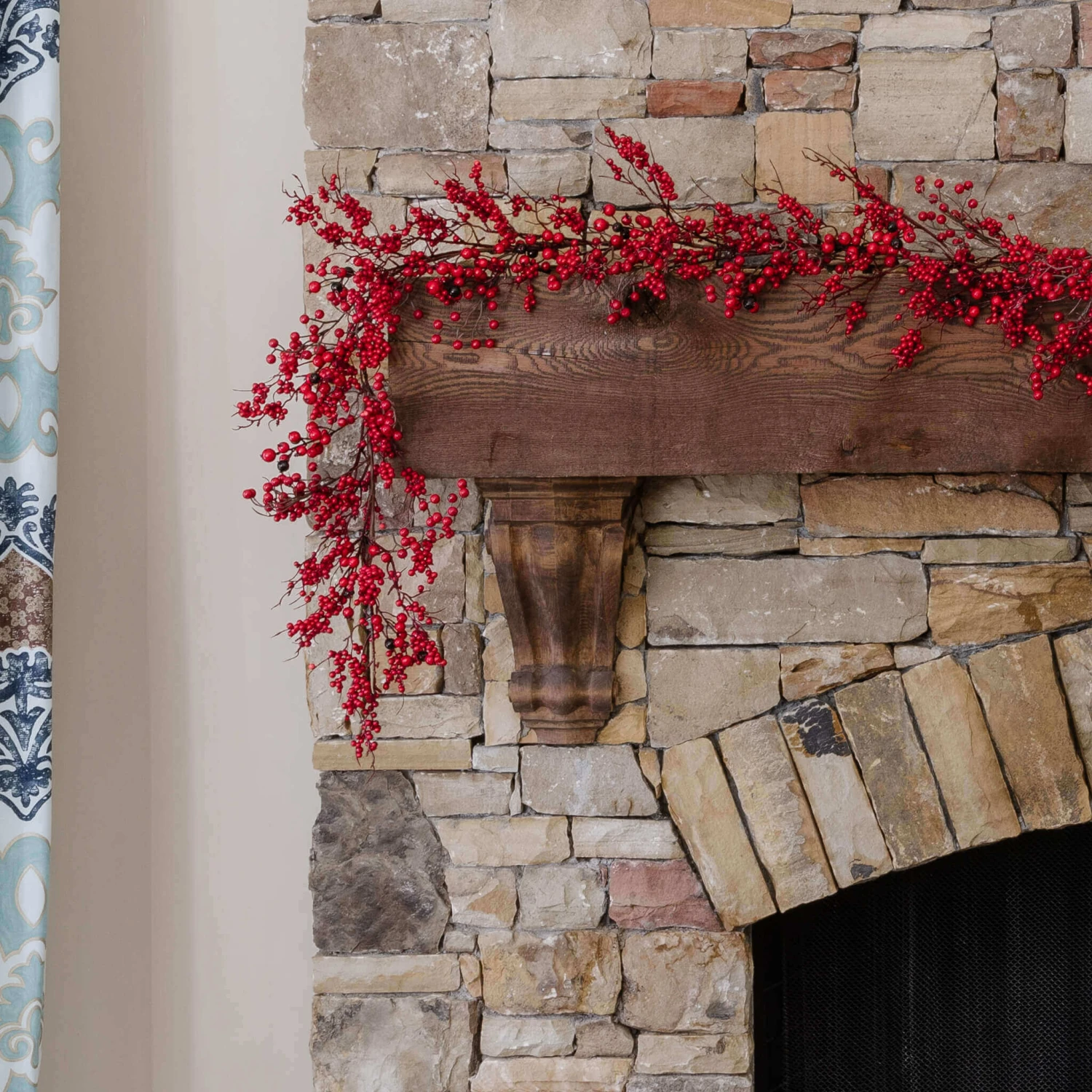 King Of Christmas 6' X 12" Red Berry Garland Unlit 1 King Of Christmas 6' X 12" Red Berry Garland Unlit