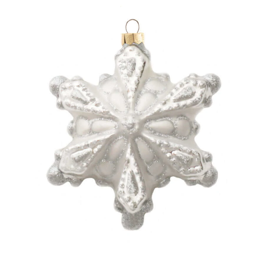 King Of Christmas Snowflake Glass Ornament (4 Pack) 1 King Of Christmas Snowflake Glass Ornament (4 Pack)