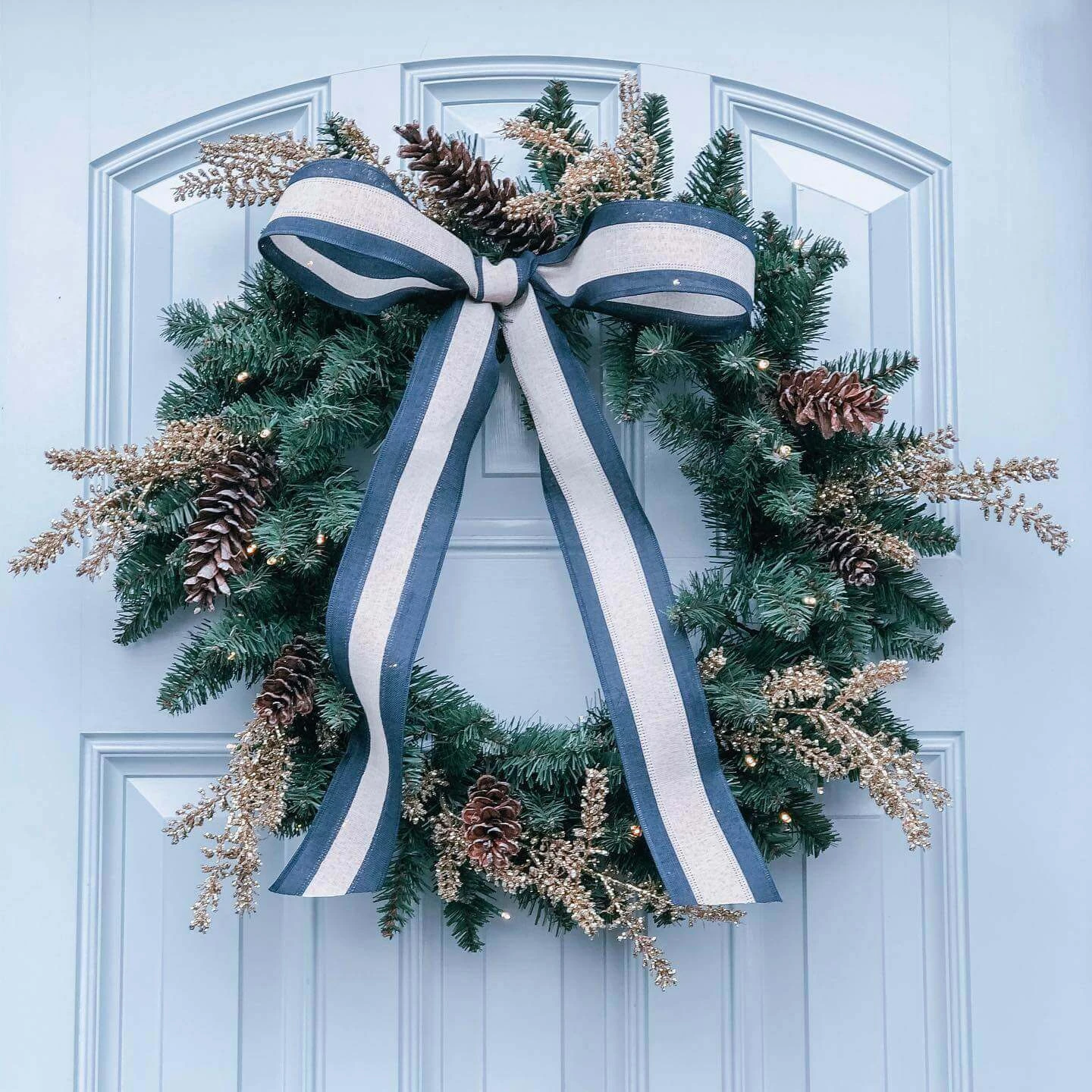 King Of Christmas 24" Tribeca Spruce Blue Wreath Unlit 4 King Of Christmas 24" Tribeca Spruce Blue Wreath Unlit - Image 4