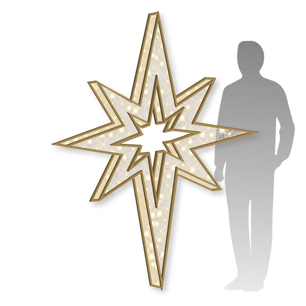 6.5' 3D Bethlehem Star With Warm White LED Lights 1 6.5' 3D Bethlehem Star With Warm White LED Lights