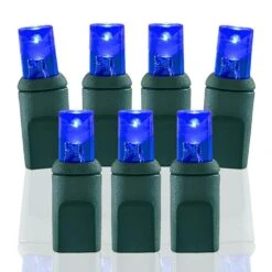 Wide Angle Conical Battery Operated LED D Cell 50 Lights - Blue