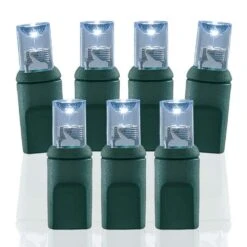 Wide Angle Conical Battery Operated LED D Cell 50 Lights - Pure White