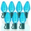 26 Light Aqua C7 LED Christmas Lights - 8" Spacing