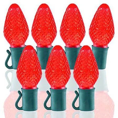26 Light Red C7 LED Christmas Lights - 8" Spacing 1 26 Light Red C7 LED Christmas Lights - 8" Spacing