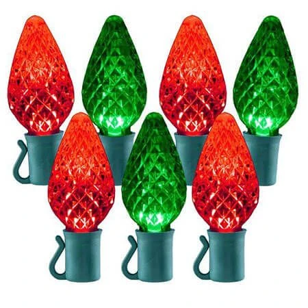 26 Light Red & Green C9 LED Christmas Lights - 8" Spacing 1 26 Light Red & Green C9 LED Christmas Lights - 8" Spacing