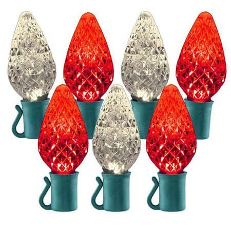 26 Light Red & Warm White C9 LED Christmas Lights - 8" Spacing 1 26 Light Red & Warm White C9 LED Christmas Lights - 8" Spacing