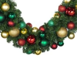 Decorated - 9' X 14" Oregon Fir Garland - Unlit - DELUXE Colors Of The Holiday -The King Of Christmas dg 914 del coth crop