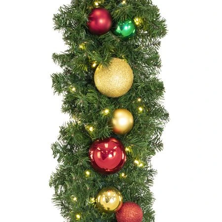 Decorated 9' X 14" Garland Lit, Colors Of The Holiday 3 Decorated 9' X 14" Garland Lit, Colors Of The Holiday - Image 3