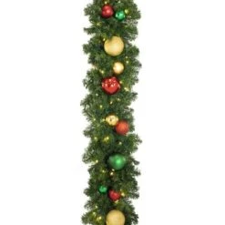 Decorated 9' X 14" Garland Lit, Colors Of The Holiday 8 Decorated 9' X 14" Garland Lit, Colors Of The Holiday -The King Of Christmas dg 914 led coth d