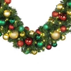 Decorated - 9' X 14" Decorated Garland - LED - DELUXE Colors Of The Holiday 6 Decorated - 9' X 14" Decorated Garland - LED - DELUXE Colors Of The Holiday -The King Of Christmas dg 914 led del coth crop