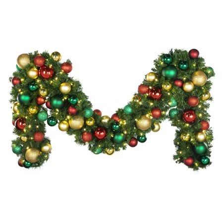 Decorated - 9' X 14" Decorated Garland - LED - DELUXE Colors Of The Holiday 1 Decorated - 9' X 14" Decorated Garland - LED - DELUXE Colors Of The Holiday
