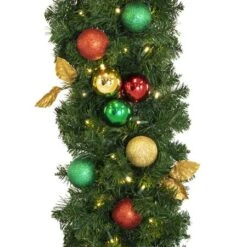 Decorated 9' X 14" Garland Lit, Traditional 7 Decorated 9' X 14" Garland Lit, Traditional -The King Of Christmas dg 914 led t c