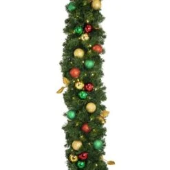 Decorated 9' X 14" Garland Lit, Traditional 8 Decorated 9' X 14" Garland Lit, Traditional -The King Of Christmas dg 914 led t d